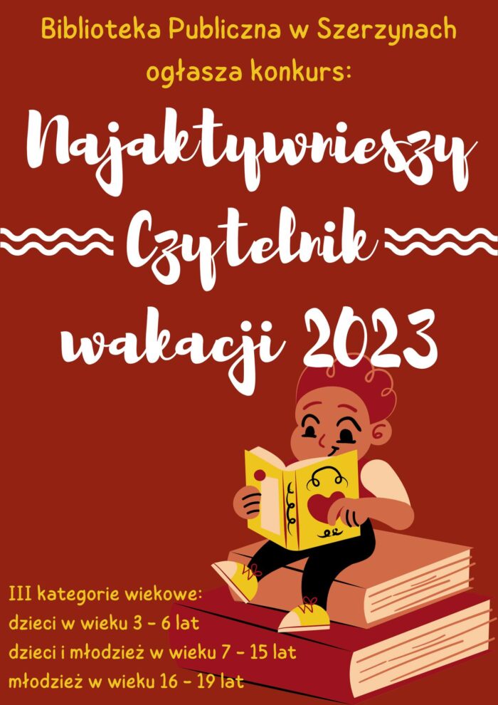 Miniaturka artykułu Konkurs czytelniczy – „Najaktywniejszy czytelnik wakacji 2023”